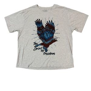 Ariat Spirit of Freedom Tee Womens Large Beige Bird Relaxed Fit